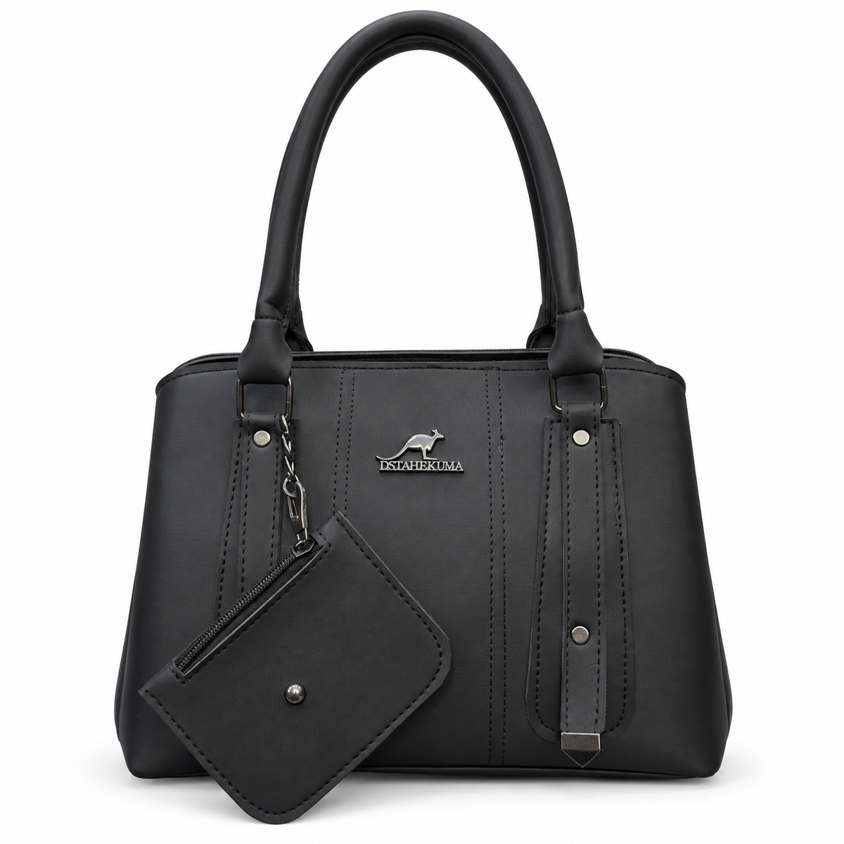 Top-Handle Handbag with Detachable Pouch