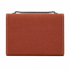 Rectangular Textured Chain Flap Shoulder Bag