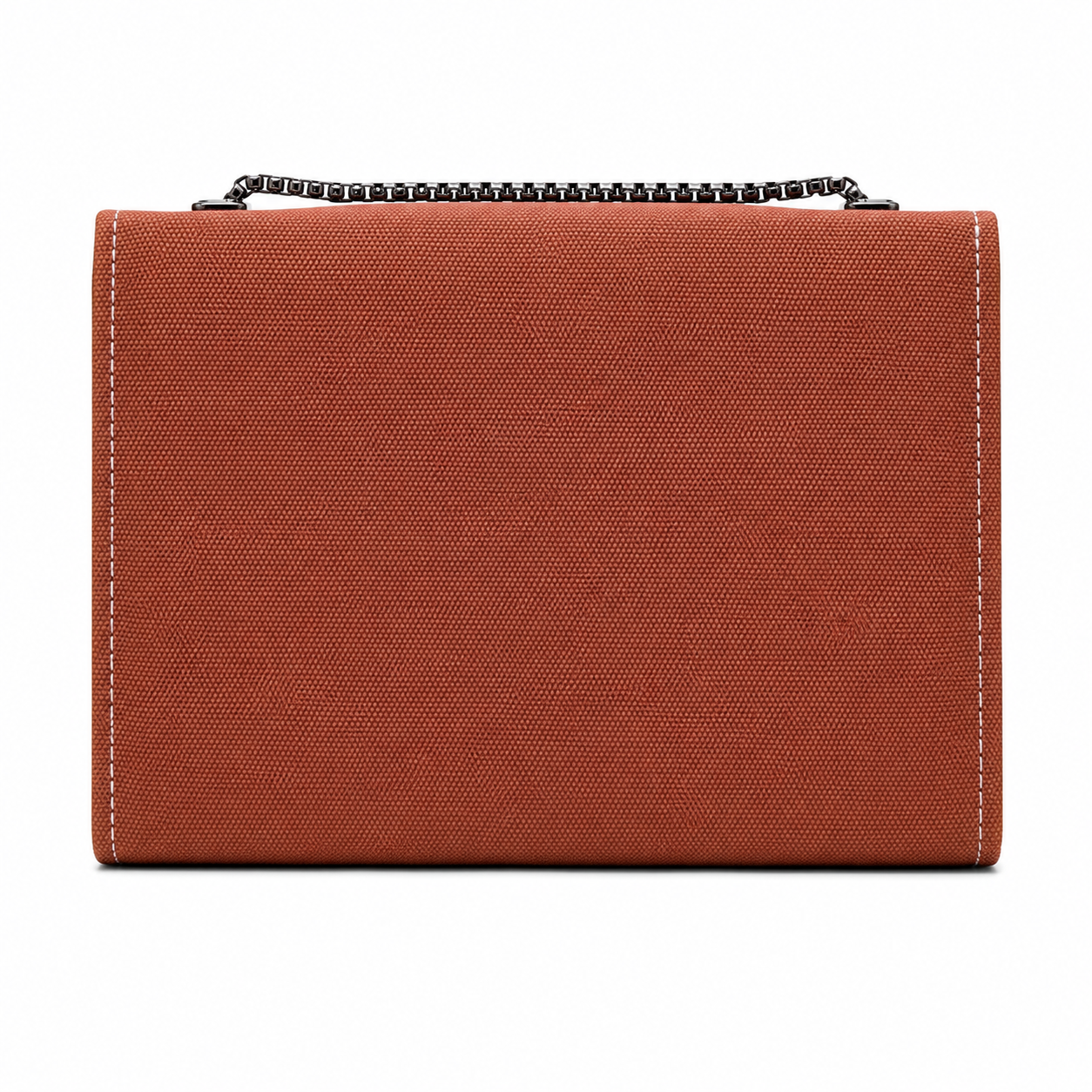 Rectangular Textured Chain Flap Shoulder Bag