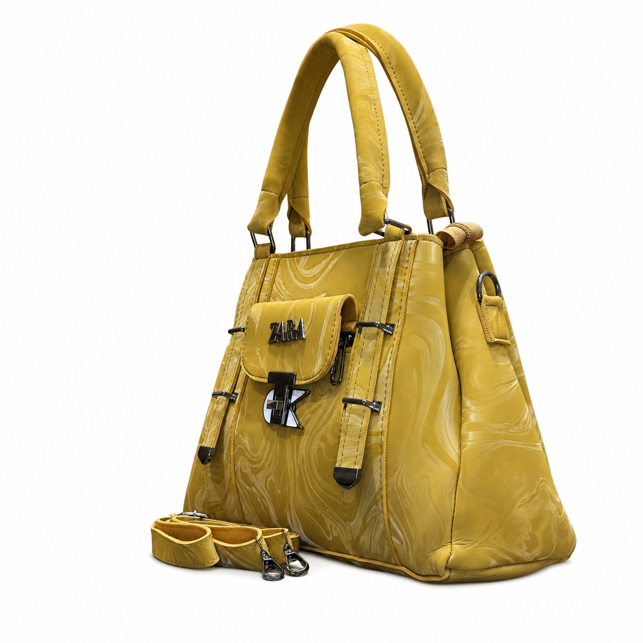 Marbled Structured Handbag