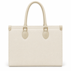 Herringbone-Textured Structured Tote Bag