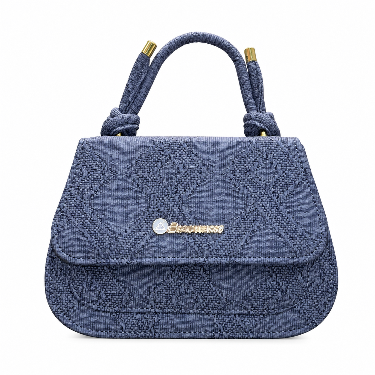 Textured Top-Handle Handbag with Scarf Accent