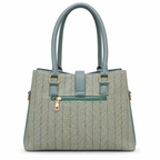 Structured Herringbone Handbag with Shoulder Carry Option