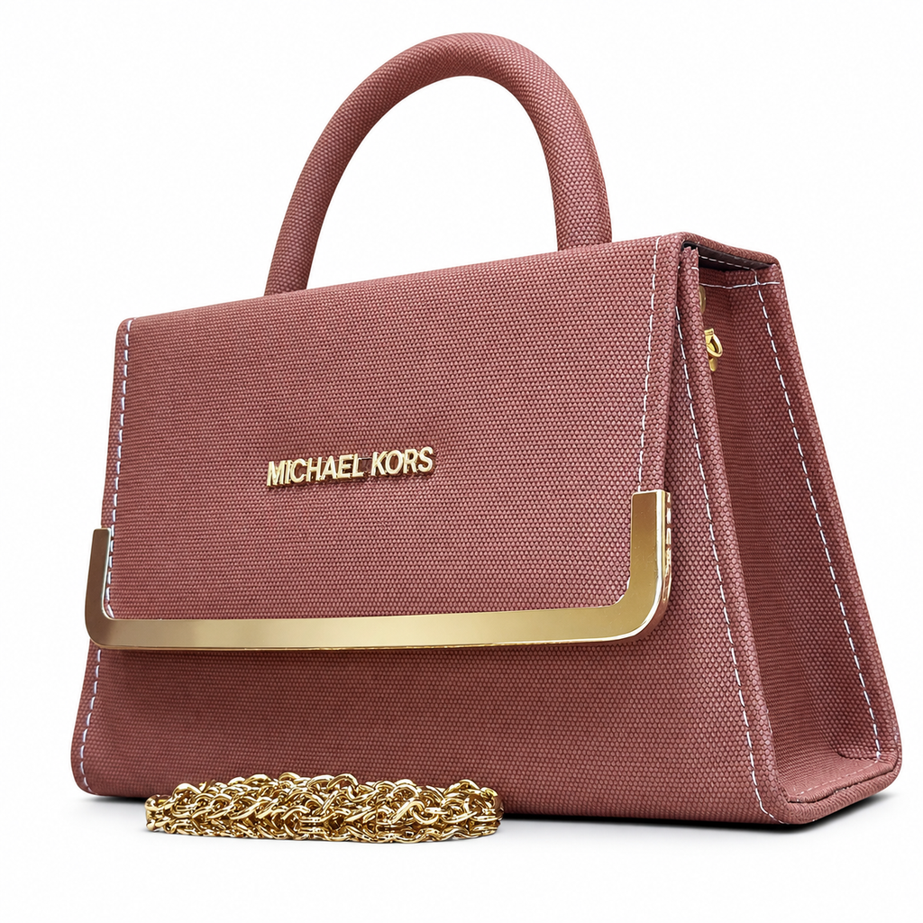 Textured Frame-Detail Top-Handle Handbag