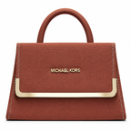 Textured Frame-Detail Top-Handle Handbag