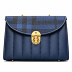 Checked-Flap Structured Top-Handle Handbag